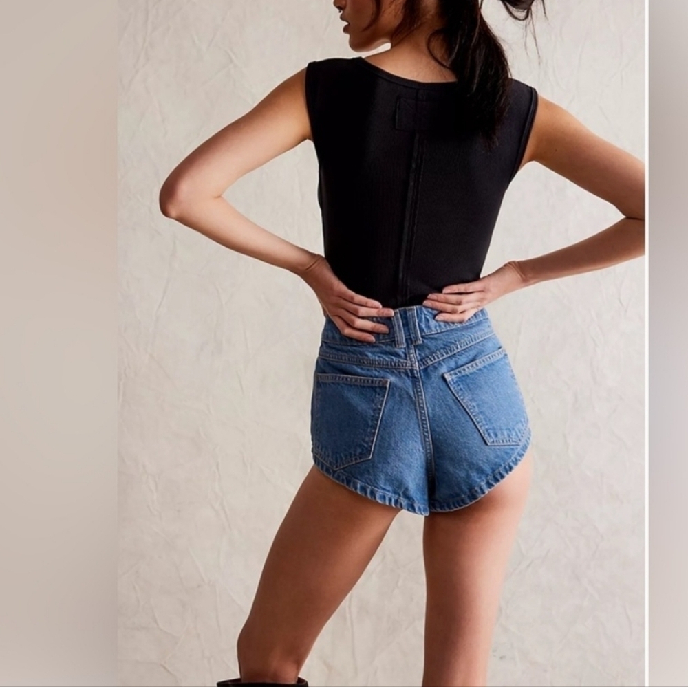 New Free People We The Free Prince Street Denim Western Cowboy Shorts Size 26 - Picture 9 of 14